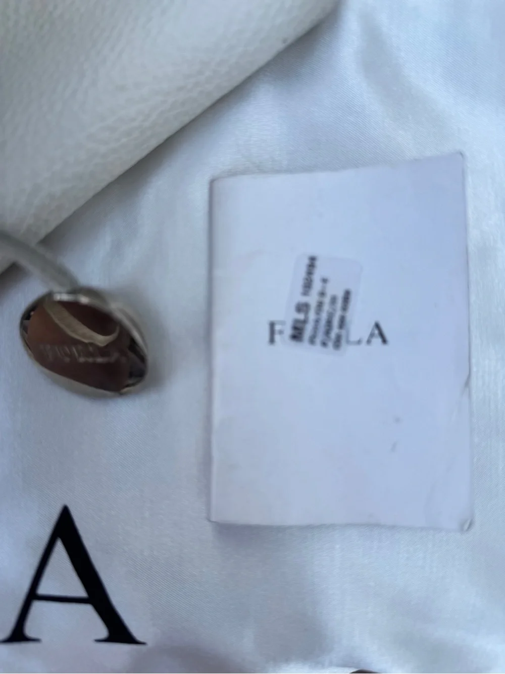 Furla Costanza Pebbled Leather Drawstring Tote White Ivory Shoulder Bag VGUC
